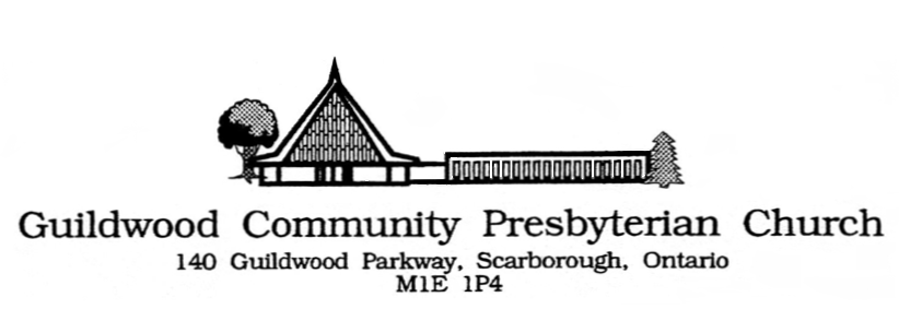 Logo of the church with silhouette of the building, name and address in text
