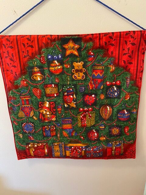 fabric hanging Advent calendar