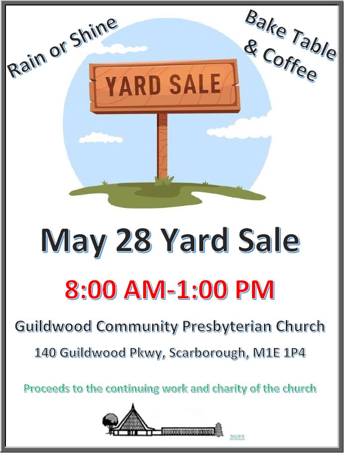 Small graphic of a poster advertising a church yard sale